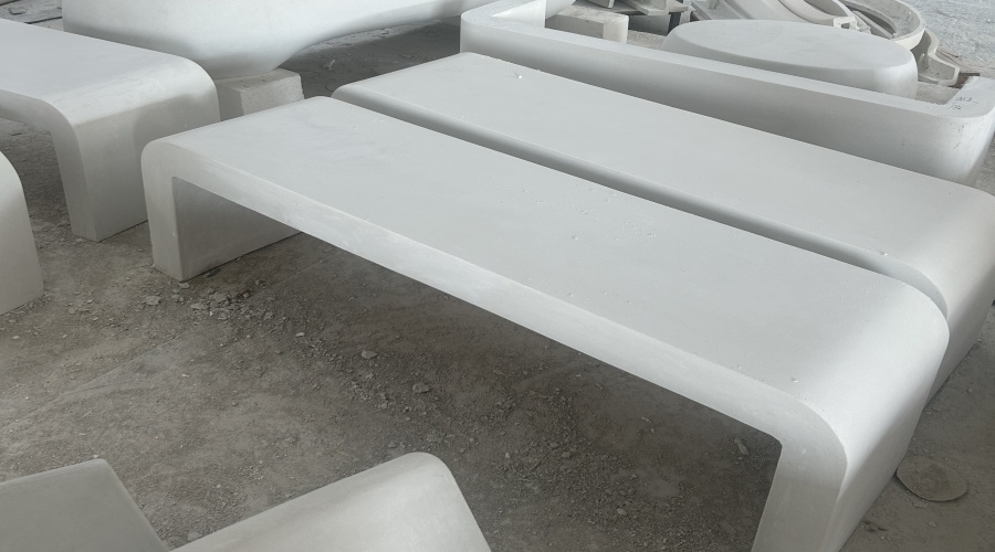 飾紀上品UHPC廠家：出口韓國長條UHPC坐凳造型工程