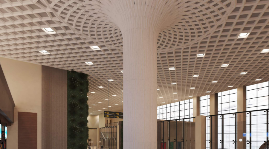 出口剛果金機(jī)場GRG鏤空吊頂GRG柱子工程 出口剛果金機(jī)場GRG鏤空吊頂GRG柱子工程