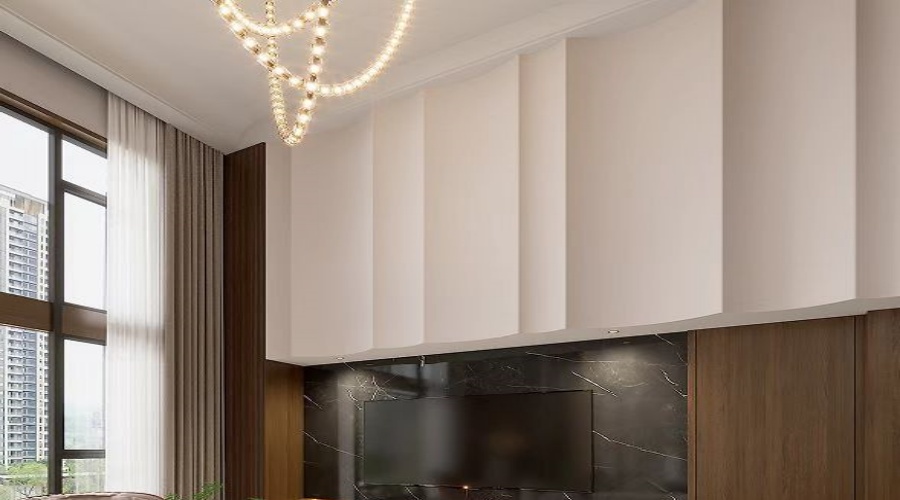 三亞客廳GRG背景墻造型項目